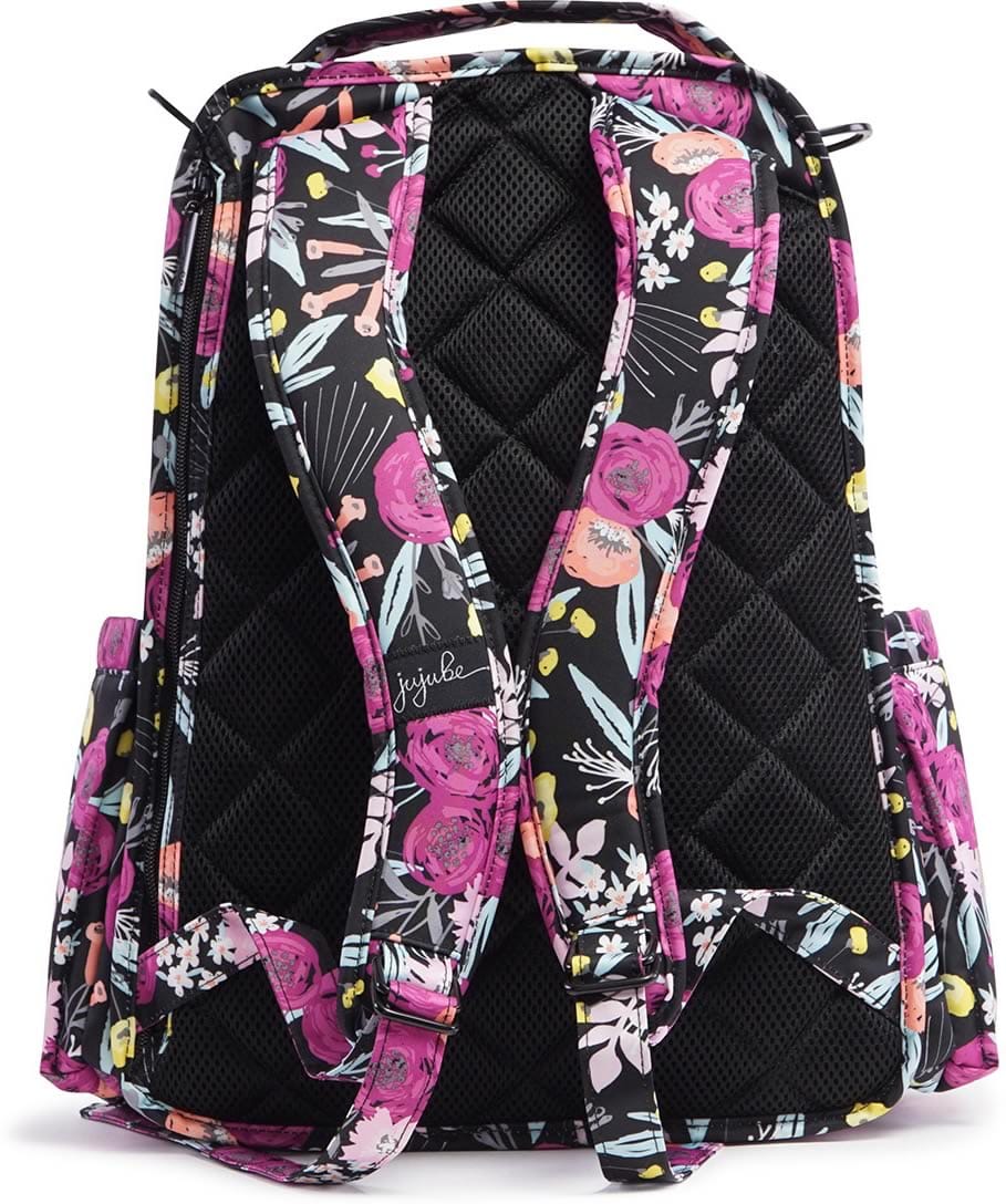 Ju-Ju-Be Be Right Back Backpack Diaper Bag - Black & Bloom - 15BP01X-BBL
