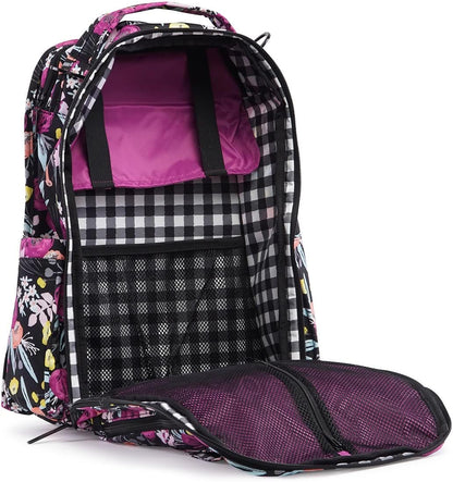 Ju-Ju-Be Be Right Back Backpack Diaper Bag - Black & Bloom - 15BP01X-BBL