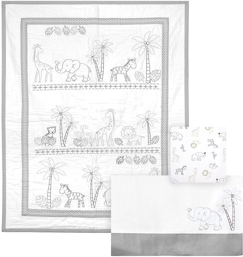 Just Born 3 Piece Crib Bedding Set - Animal Kingdom - 22266135128