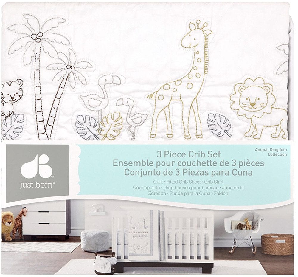 Just Born 3 Piece Crib Bedding Set - Animal Kingdom - 22266135128