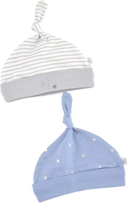 Just Born Sparkle Hats, 2 Pack - Blue / White - 22266151555