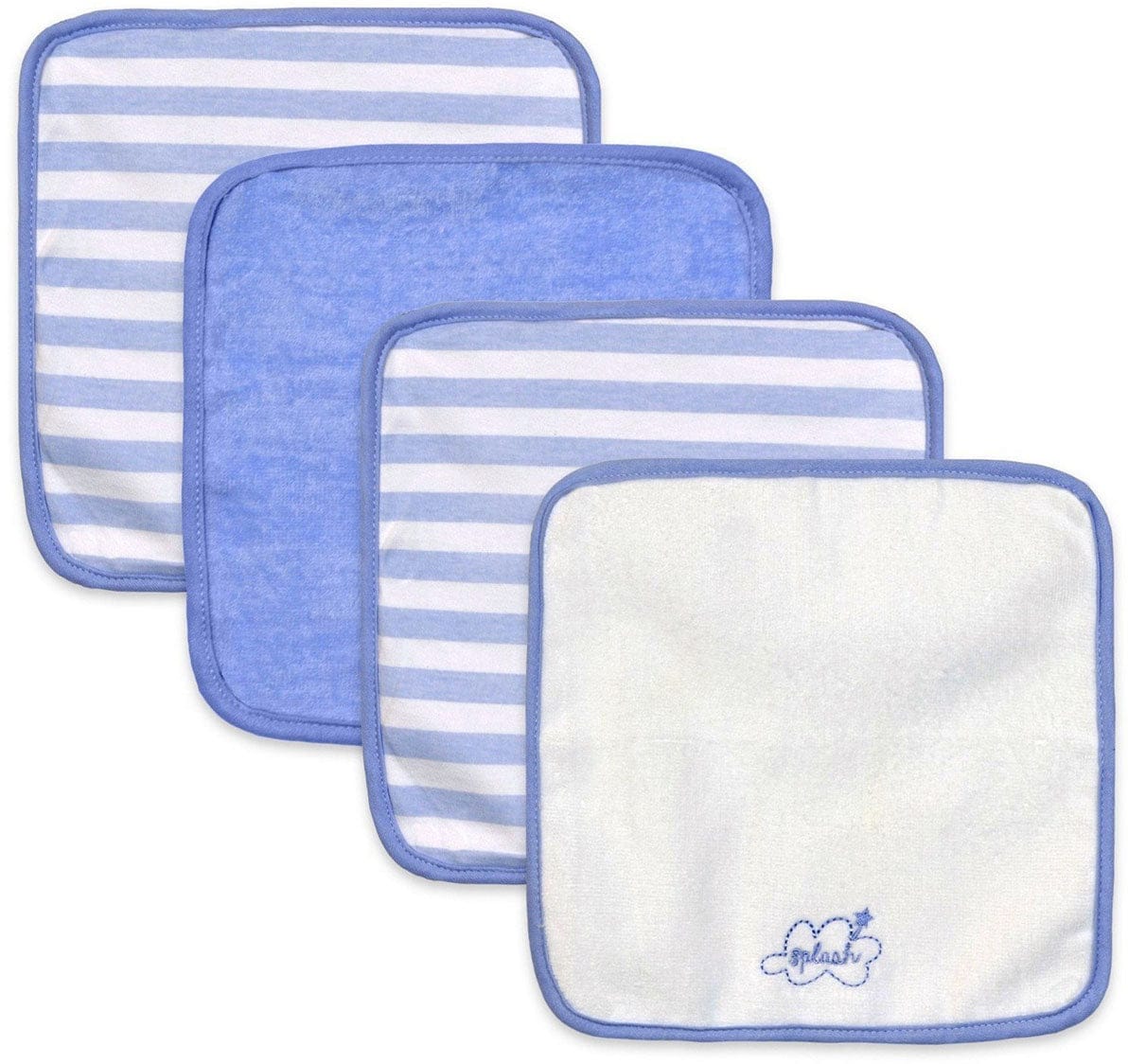 Just Born Washcloths, 4-Pack - Clouds Blue - 55110413NBOYOSZ