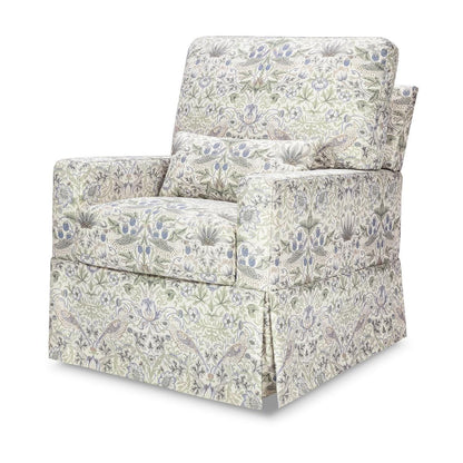 Morris & Co. x Namesake Crawford Pillowback Comfort Swivel Glider - Strawberry Thief in Fig & Thyme - M21787TTFT