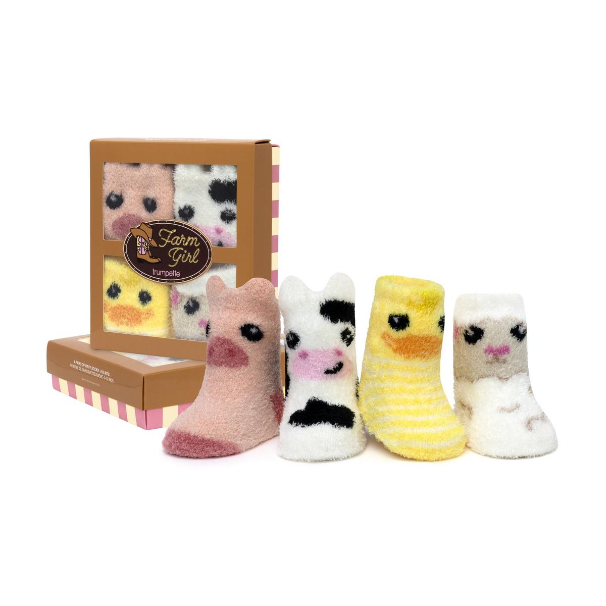 Trumpette Farm Girl Infant Socks, 4 Pack - 0-12M