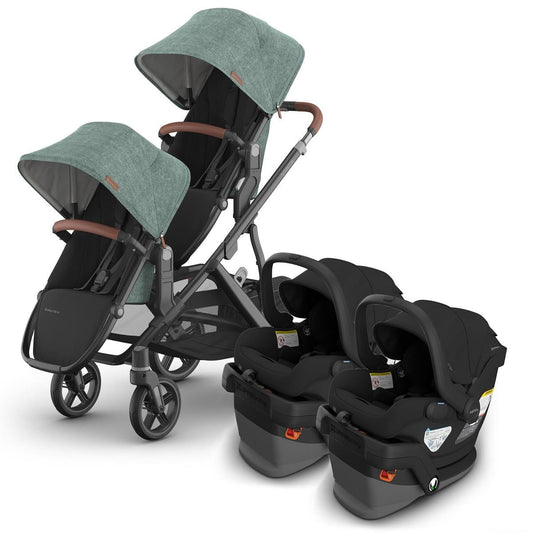 UPPAbaby Vista V3 Twin Stroller with RumbleSeat V3 + Mesa V3 Travel System Bundle - Gwen / Jake - TWIN-V3-TRVL-MESA-V3-0303-VSO-NA-GWN