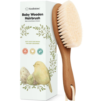 KeaBabies Baby Hair Brush - Dark Walnut