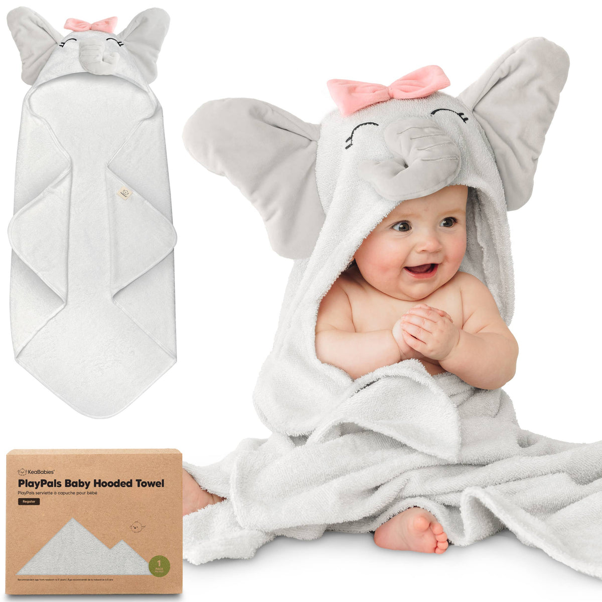 KeaBabies Playpals Hooded Baby Bath Towel - Ella