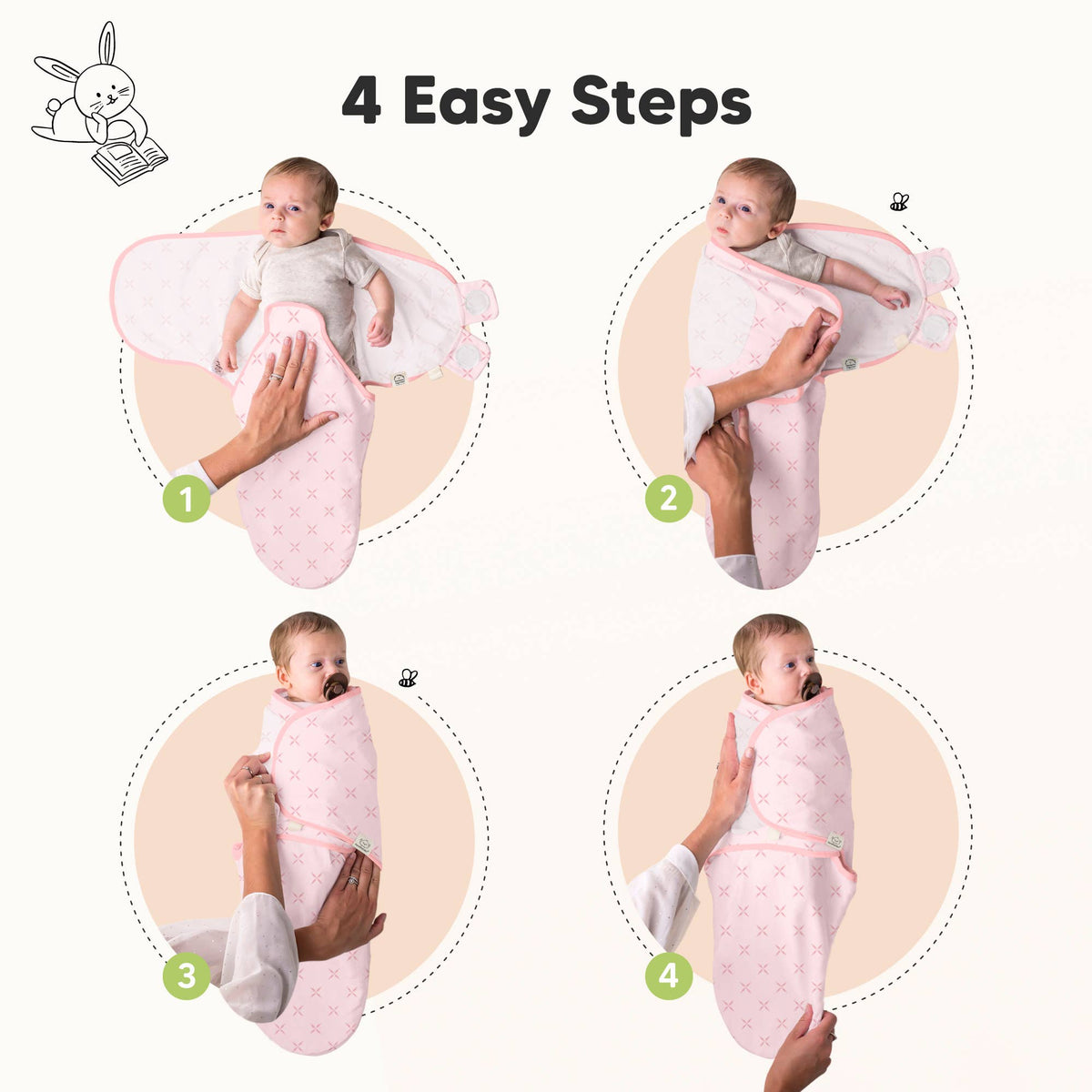 KeaBabies Soothe Baby Swaddles 3-Pack - Butterflies