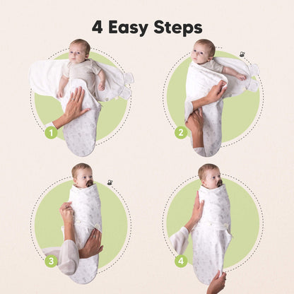 KeaBabies Soothe Zippy Baby Swaddles 3 Pack - Daffodil