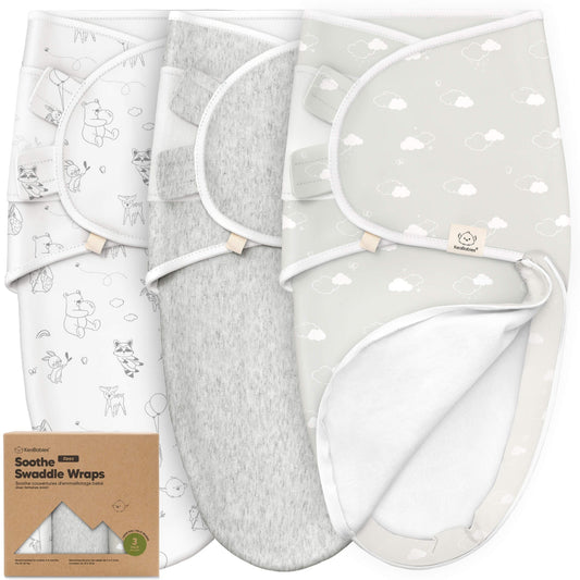 KeaBabies Soothe Zippy Baby Swaddles 3 Pack - Daffodil