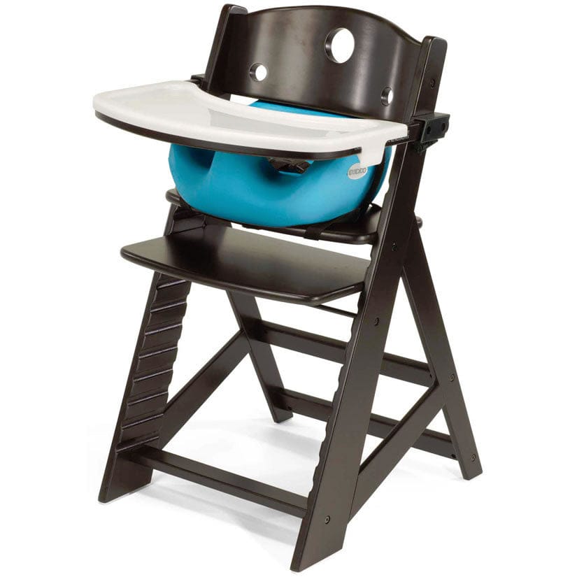 Keekaroo Height Right High Chair & Infant Insert - Espresso/Aqua - ESP-516-525-AQU
