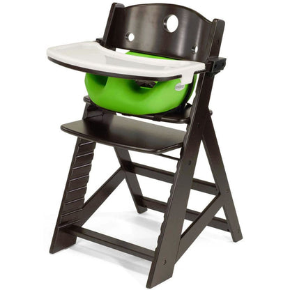 Keekaroo Height Right High Chair & Infant Insert - Espresso/Lime - ESP-516-525-LIM