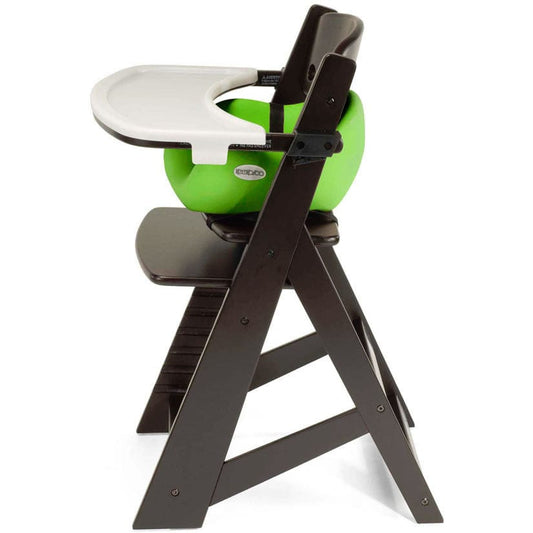 Keekaroo Height Right High Chair & Infant Insert - Espresso/Lime - ESP-516-525-LIM