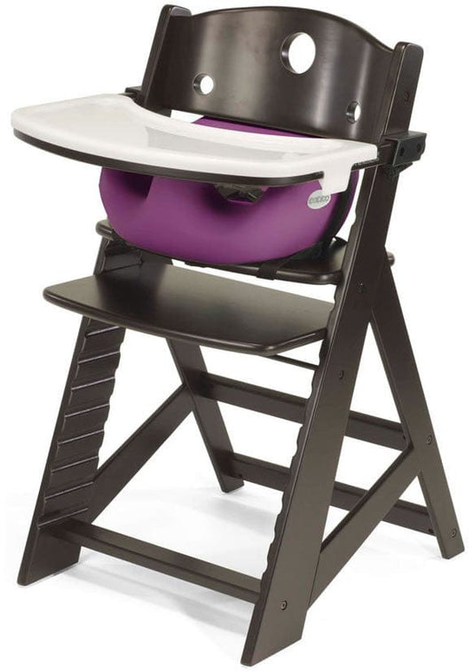 Keekaroo Height Right High Chair & Infant Insert - Espresso / Raspberry - 005-51604-RAS