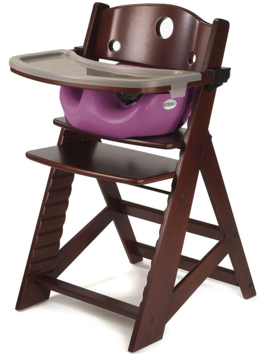 Keekaroo Height Right High Chair & Infant Insert - Mahogany / Raspberry - 005-51603-RAS