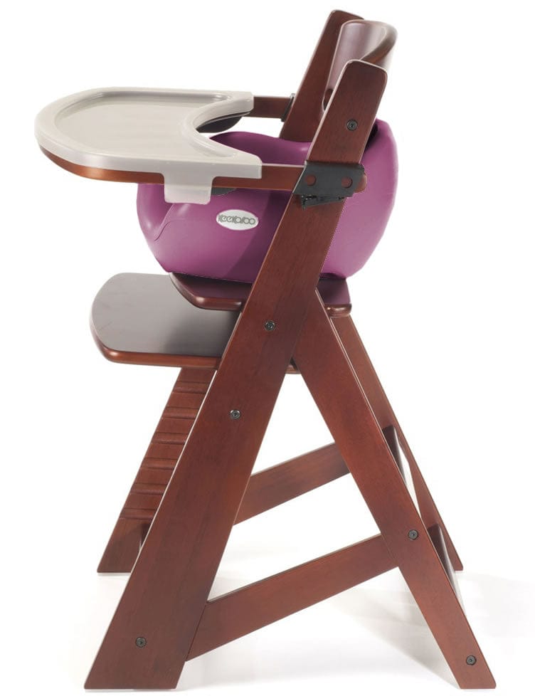 Keekaroo Height Right High Chair & Infant Insert - Mahogany / Raspberry - 005-51603-RAS