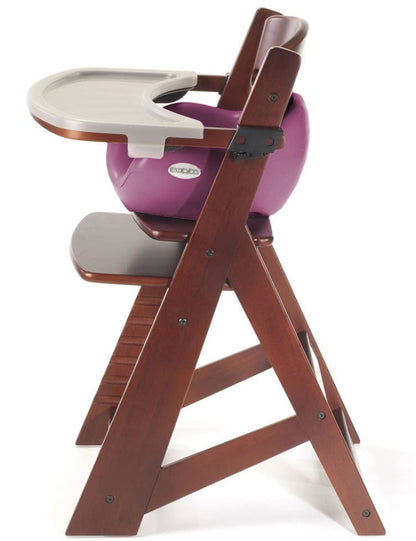 Keekaroo Height Right High Chair & Infant Insert - Mahogany / Raspberry - 005-51603-RAS