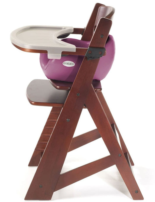 Keekaroo Height Right High Chair & Infant Insert - Mahogany / Raspberry - 005-51603-RAS