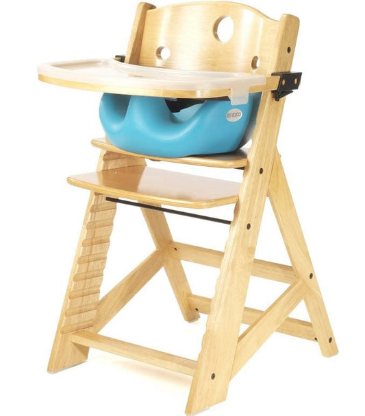 Keekaroo Height Right High Chair & Infant Insert - Natural/Aqua - 005-516-525-AQU