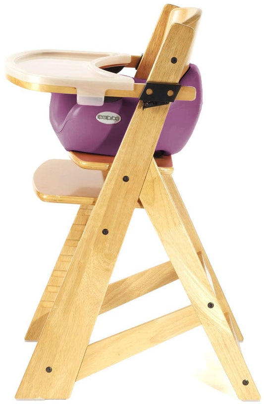 Keekaroo Height Right High Chair & Infant Insert - Natural / Raspberry - 005-51602-RAS