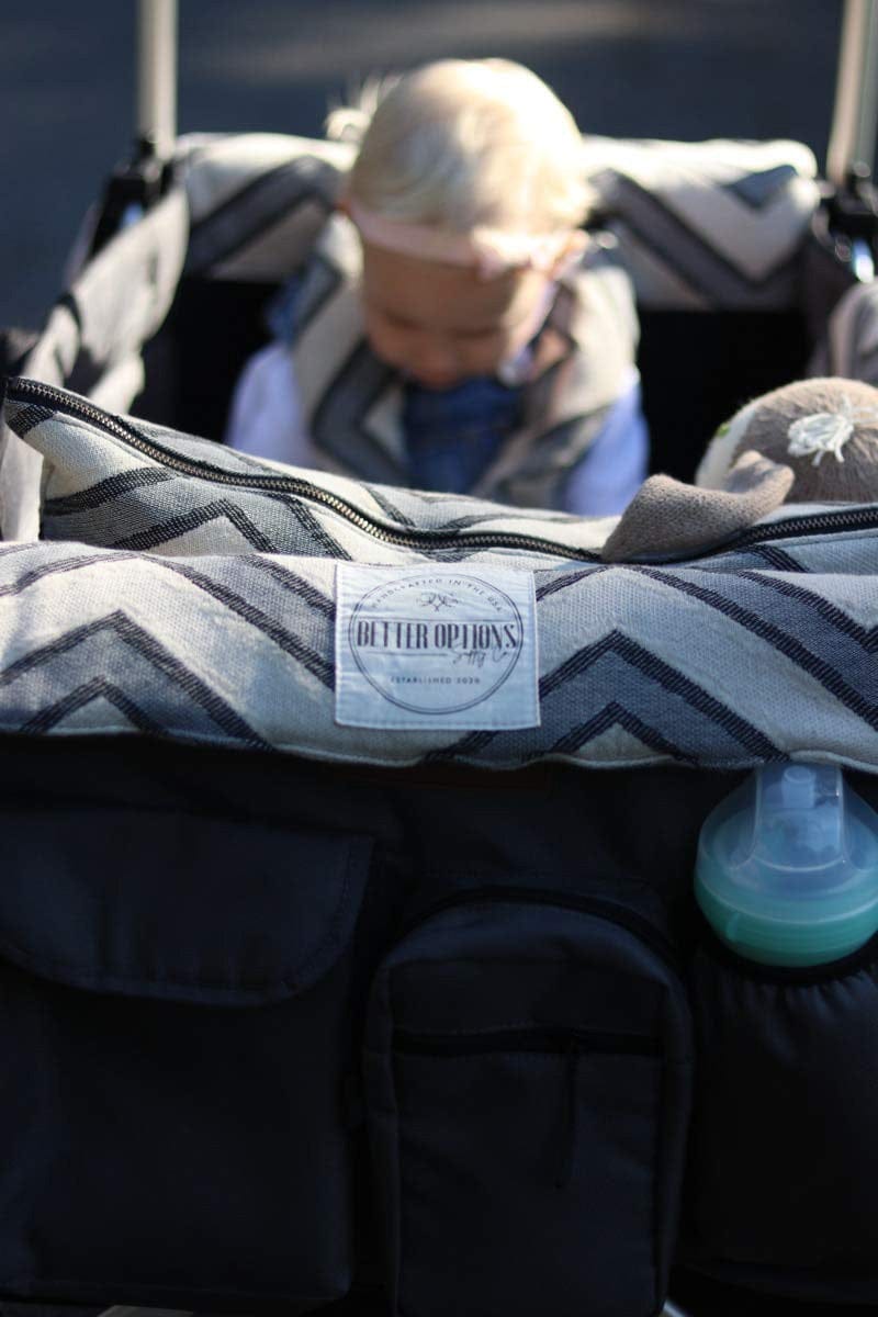 Keenz 7S Stroller Wagon Liner with Matching Blanket & Harness Pad Covers - Chevron