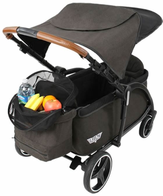 Keenz Class Baby Toddler Kids Stroller Wagon with 1 Touch Brake & Canopy, Black