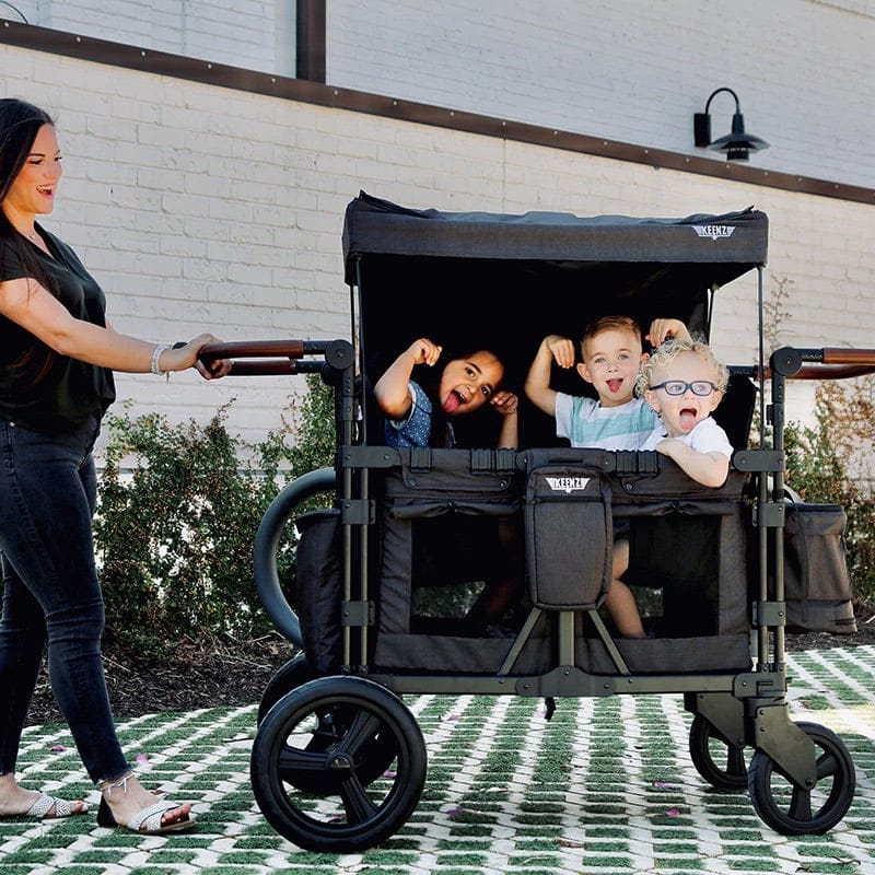 Keenz XC+ Luxury Comfort (4 Seater) Stroller Wagon - Charcoal Black - KEENZ-XC-PLUS-BLACK