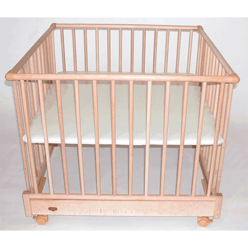 Kettler 4 Sided Foldable Wooden Playpen with Beige Deck