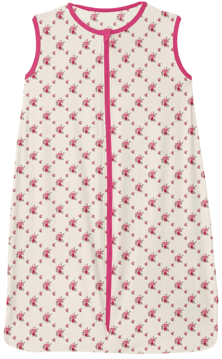 KicKee Pants Lightweight Sleeping Bag - Natural Rose Trellis, 0-6 Months - LZB50-3-LI-S23D1-NART-06