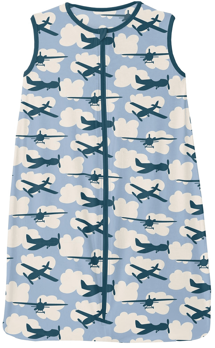 KicKee Pants Lightweight Sleeping Bag - Pond Airplanes, 0-6 Months - LZB50-3-LI-S23D1-POAP-06