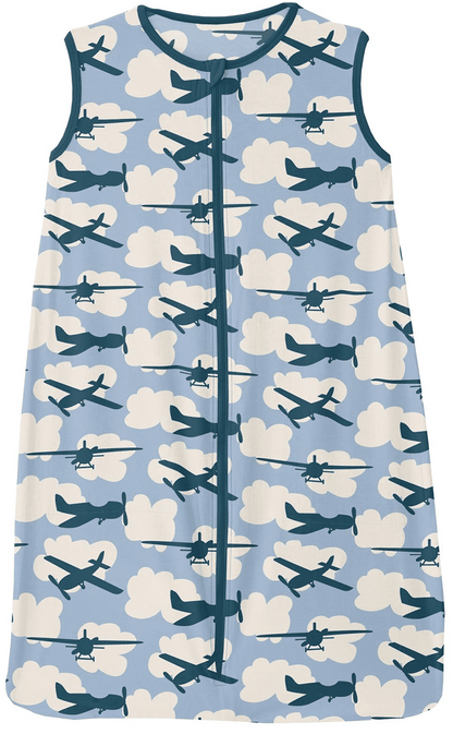 KicKee Pants Lightweight Sleeping Bag - Pond Airplanes, 0-6 Months - LZB50-3-LI-S23D1-POAP-06