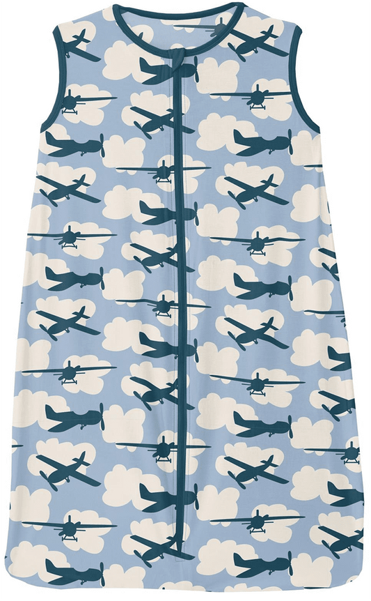 KicKee Pants Lightweight Sleeping Bag - Pond Airplanes, 0-6 Months - LZB50-3-LI-S23D1-POAP-06