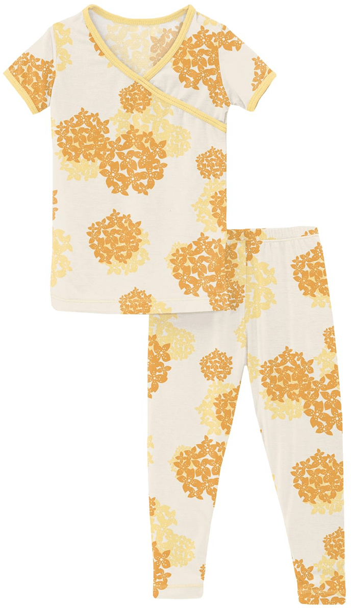 KicKee Pants Short Sleeve Kimono Pajama Set - Wallaby Hydrangea, 5 Years - SKPJ122-7-K-S23D1-WBHY-5