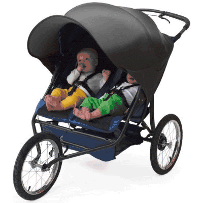 Kiddopotamus RayShade Double UV Protective Stroller Sun Shade in Black - 14799