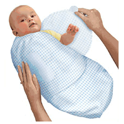 Kiddopotamus SwaddleMe Small Cotton Flannel in Blue Gingham