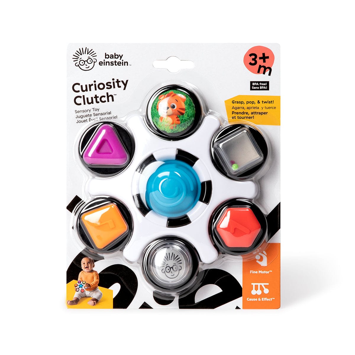 Kids2 Baby Einstein Curiosity Clutch Twist & Pop Rattle Teether Infant Toy - 12491-000-XXX-06