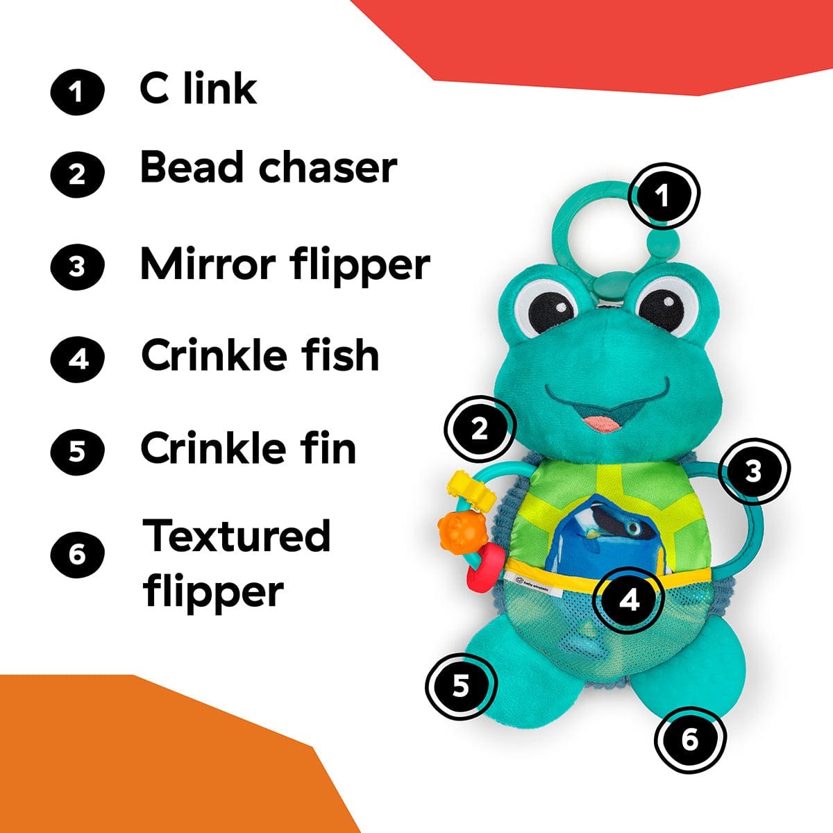 Kids2 Baby Einstein Neptune's Sensory Sidekick Activity Plush Toy - 13156-000-000-06