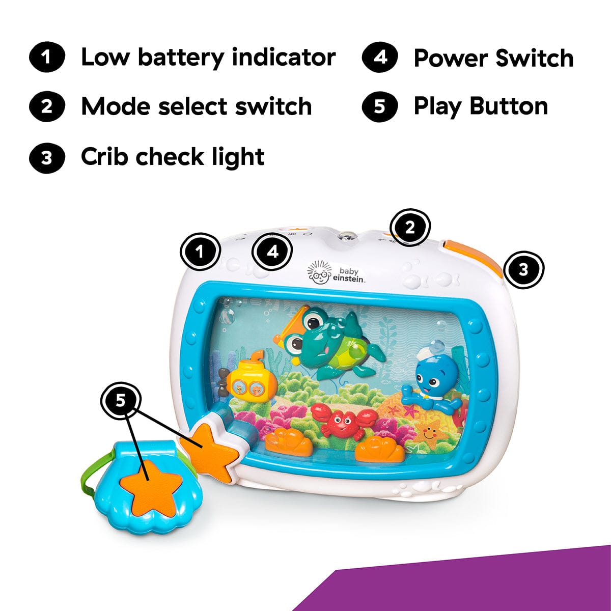 Kids2 Baby Einstein Sea Dreams Soother Crib Toy and Sound Machine - 11058-000-000-01