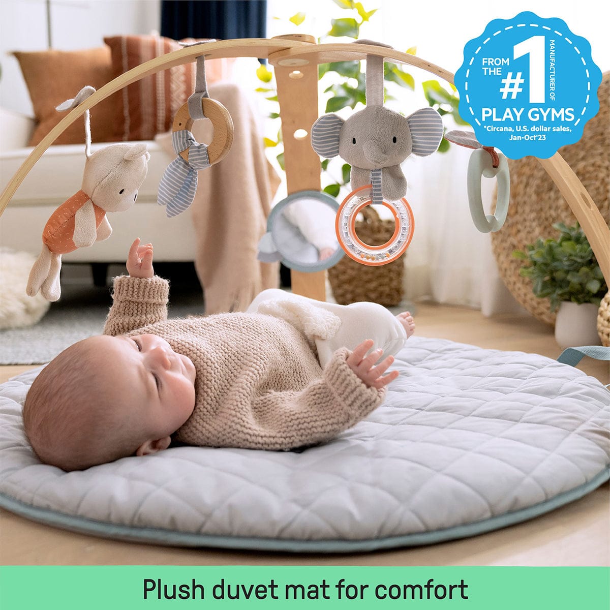 Kids2 Ingenuity Cozy Spot Reversible Duvet Activity Gym - Loamy - 12126-000-000-02