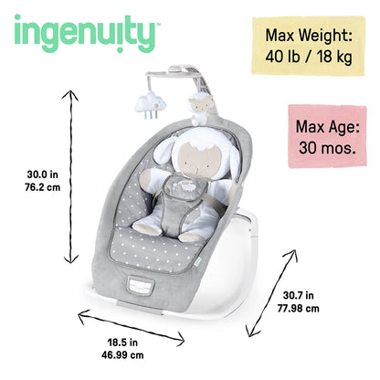 Kids2 Ingenuity Infant to Toddler Rocker and Baby Bouncer Seat - Cuddle Lamb - 12118-000-00C-03