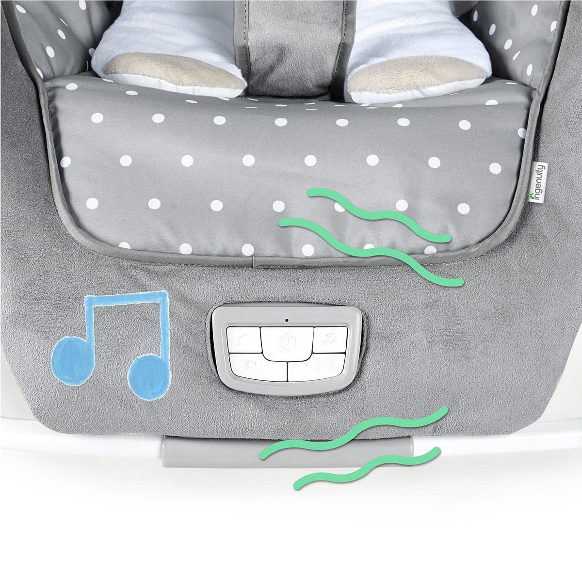 Kids2 Ingenuity Infant to Toddler Rocker and Baby Bouncer Seat - Cuddle Lamb - 12118-000-00C-03