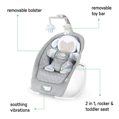 Kids2 Ingenuity Infant to Toddler Rocker and Baby Bouncer Seat - Cuddle Lamb - 12118-000-00C-03