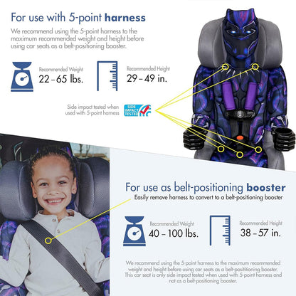 KidsEmbrace 2-in-1 Harness Booster Car Seat - Black Panther - 3001PAN
