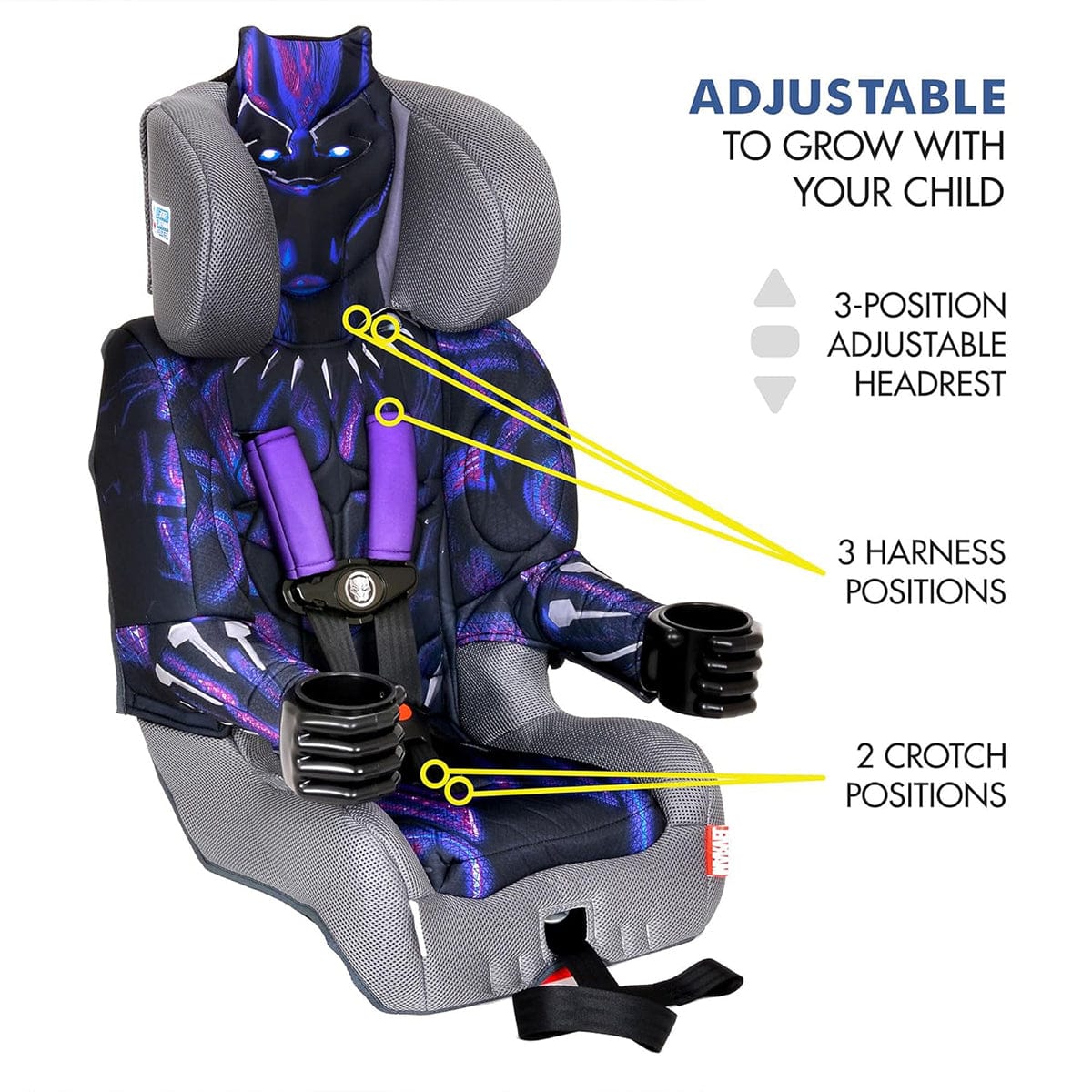 KidsEmbrace 2-in-1 Harness Booster Car Seat - Black Panther - 3001PAN