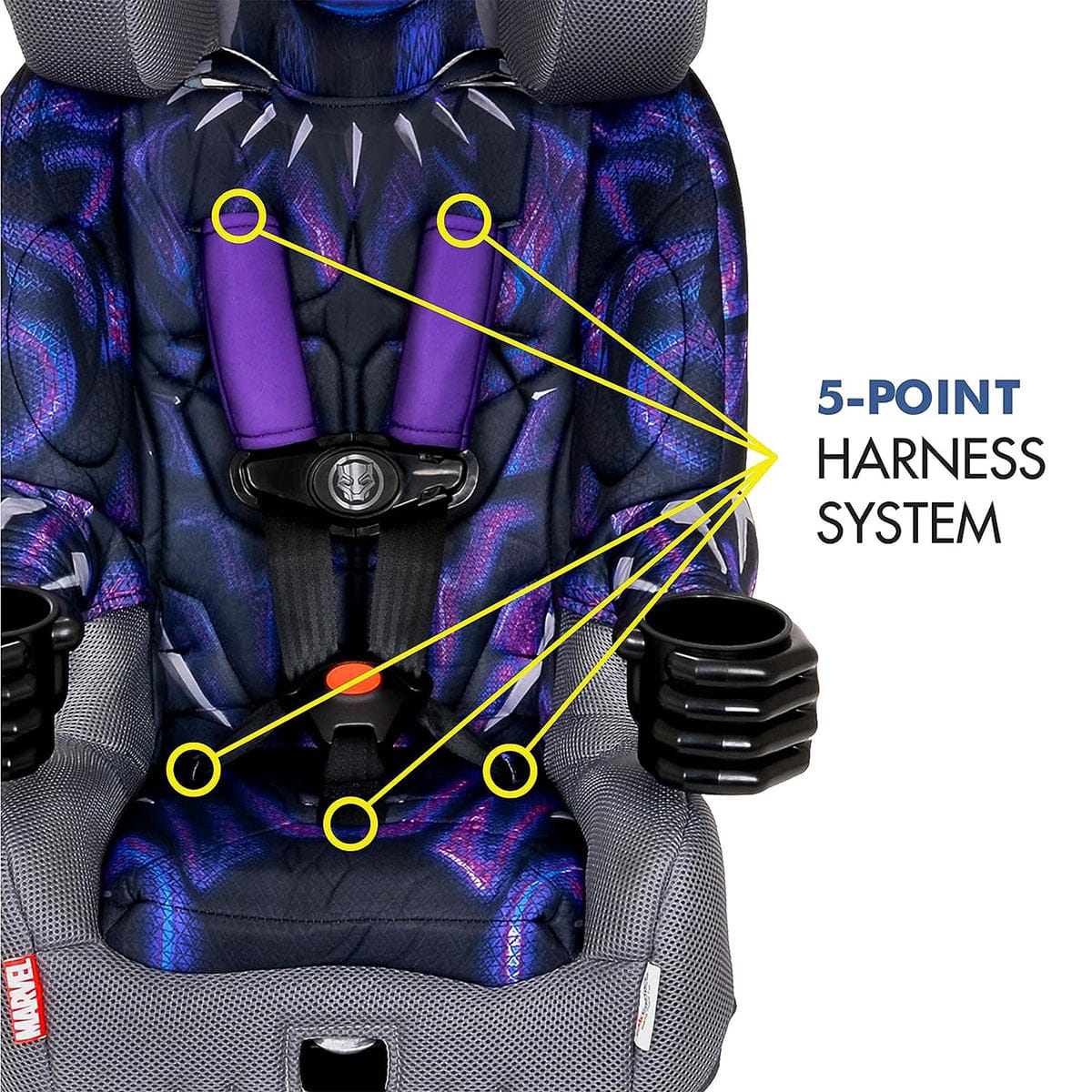 KidsEmbrace 2-in-1 Harness Booster Car Seat - Black Panther - 3001PAN