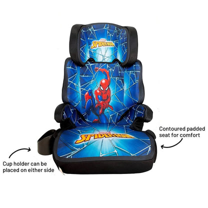 KidsEmbrace High Back Booster Car Seat - Marvel Spider-Man Blue Web - 4601SPB