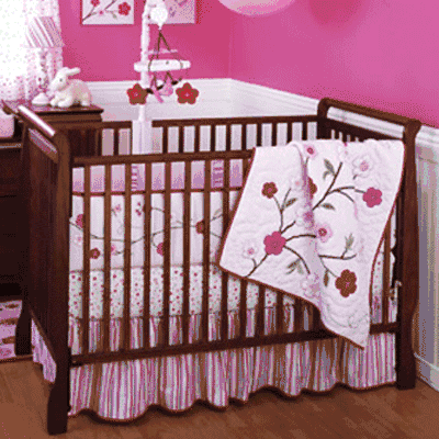 KidsLine Cherry Blossom 6 Piece Crib Bedding Set - 5204beds
