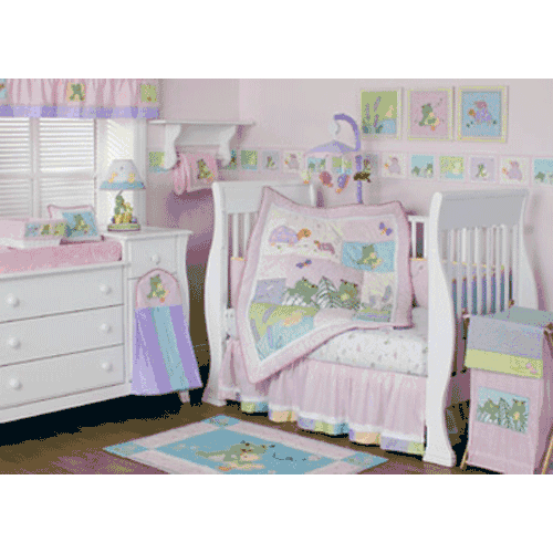 KidsLine Froggie Love 6 Piece Crib Bedding Set