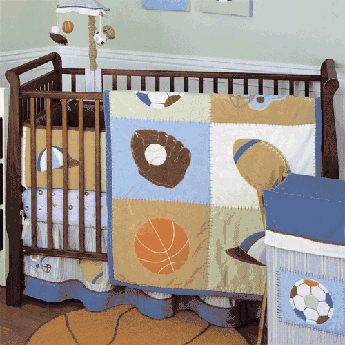 KidsLine Home Field 6 Piece Baby Crib Bedding Set - 5112BEDS