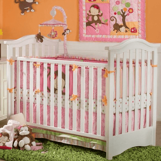 KidsLine Miss Monkey 4-Piece Crib Set W/ Bumper - 3205BED4